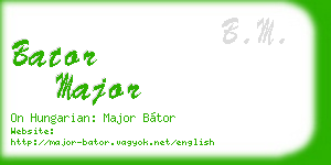 bator major business card